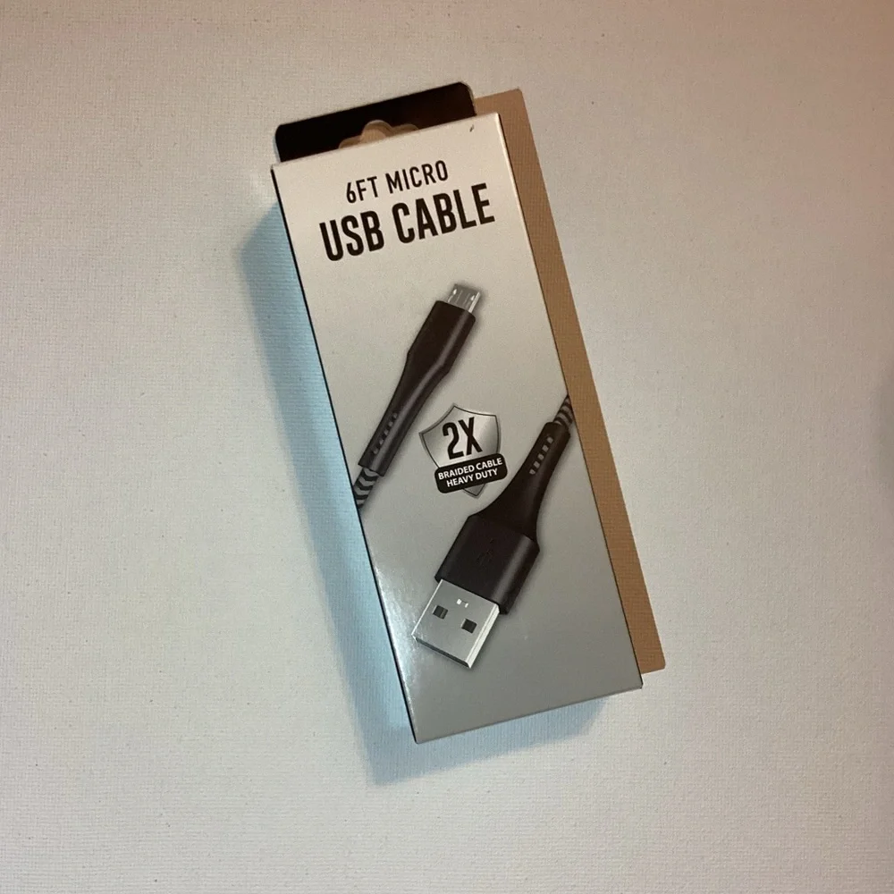 4/$15 🌻 NWT 6ft Micro-USB Braided Cable made w Heavy Duty Dupont Kevlar Fiber